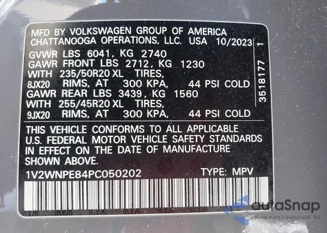 2023 Volkswagen Id.4 Awd Pro S из США, поврежденный, VIN 1V2WNPE84PC050202